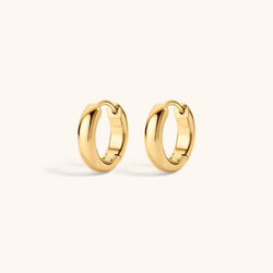 Bold Huggie Hoops in Titanium