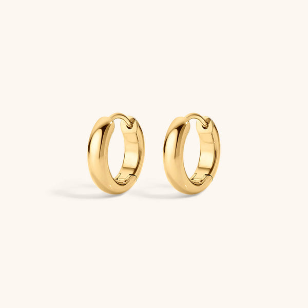 Bold Huggie Hoops in Titanium