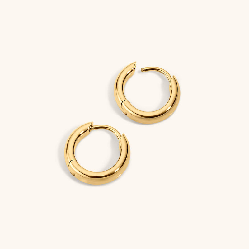 Bold Huggie Hoops in Titanium