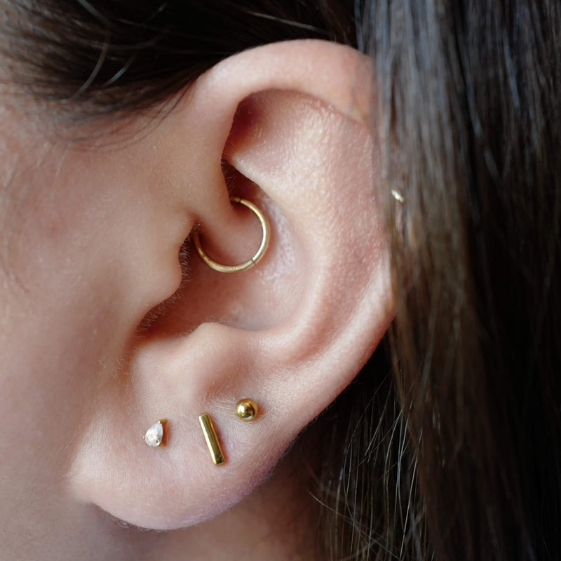 Crystal Pear Push Pin Flat Back Earring