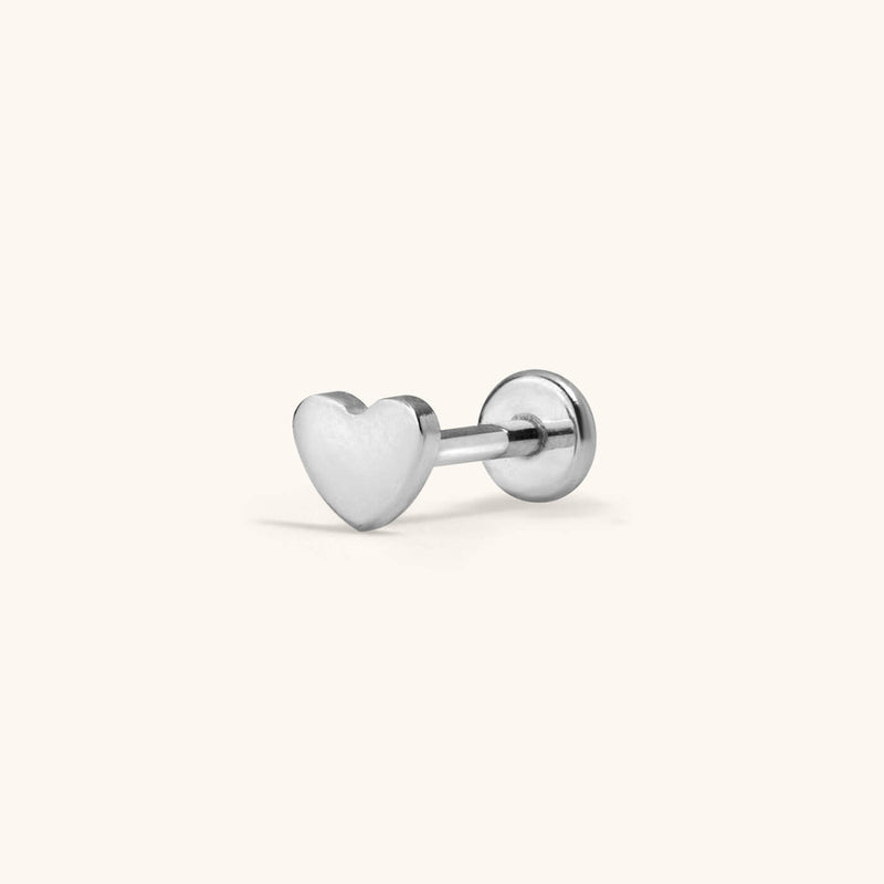 Classic Heart Push Pin Flat Back Earring