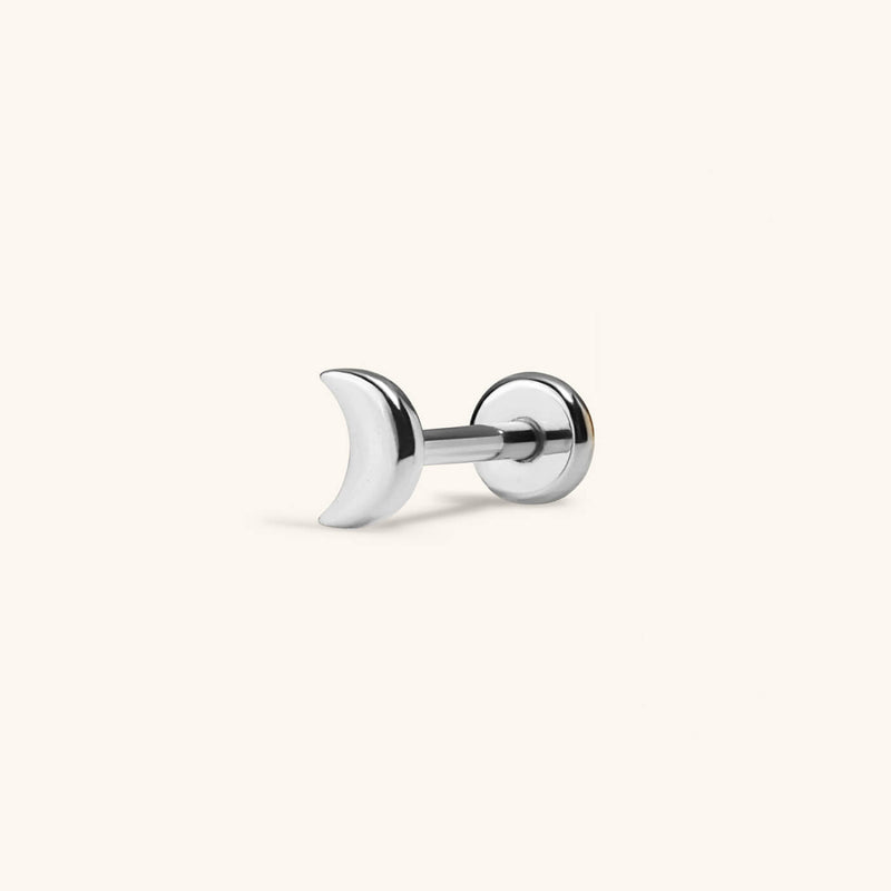 Classic Moon Push Pin Flat Back Earring
