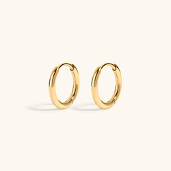 Classic Huggie Hoops in Titanium