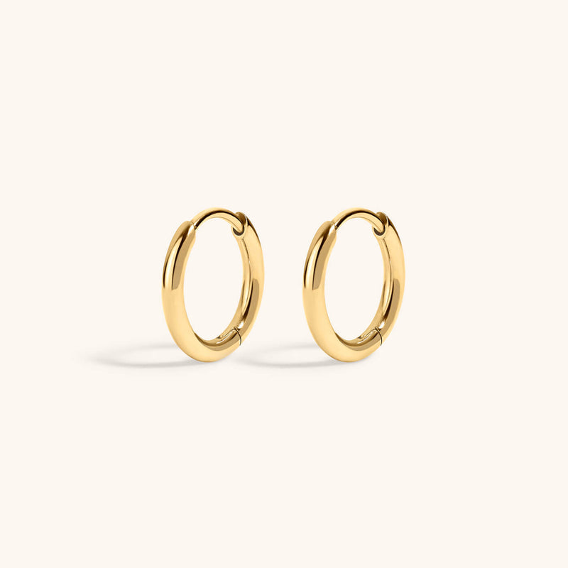 Classic Huggie Hoops in Titanium