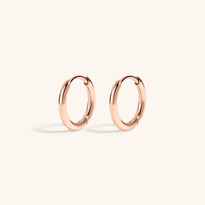 Classic Huggie Hoops in Titanium