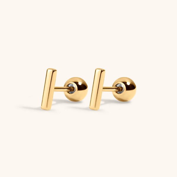 Little Bar Studs in Titanium