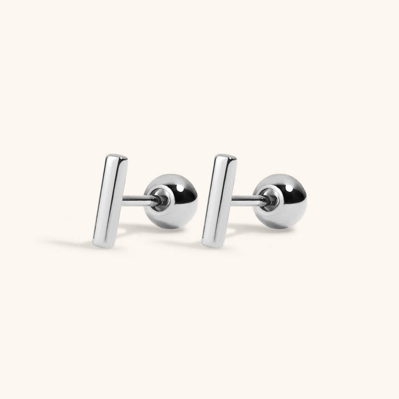 Little Bar Studs in Titanium