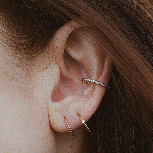 Shooting Star Open Hoop Earrings in Titanium