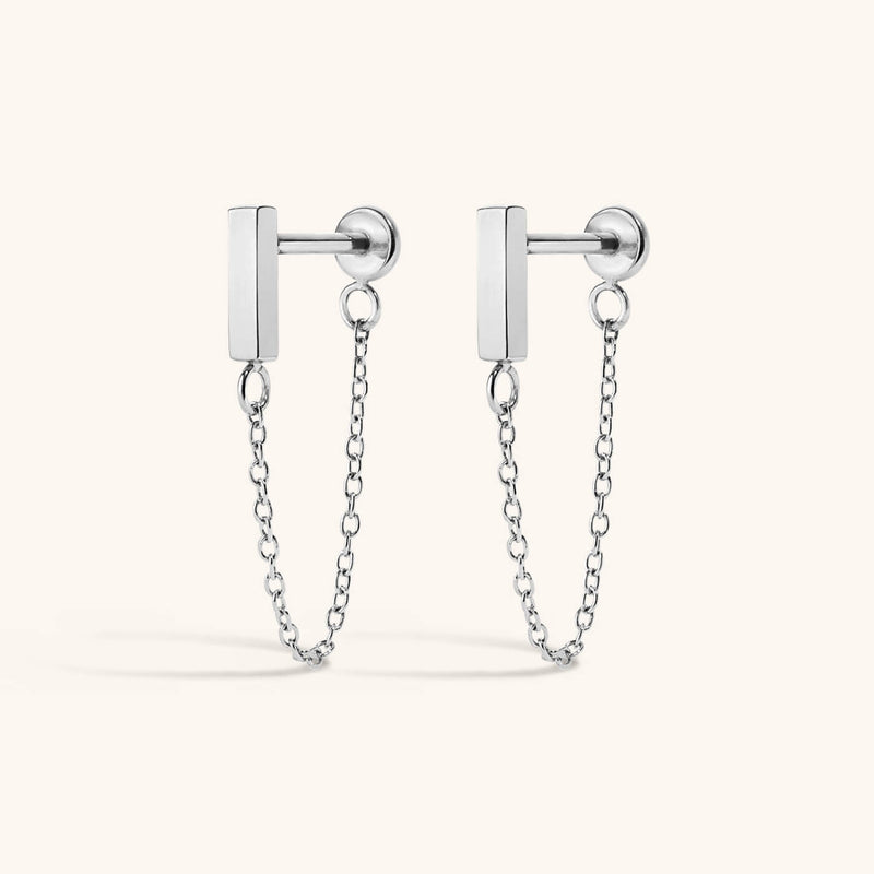 Little Bar Chain Nap Earrings