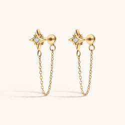 North Star Chain Nap Earrings