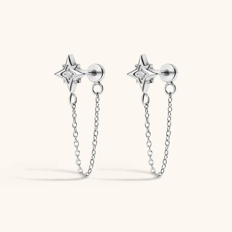 North Star Chain Nap Earrings
