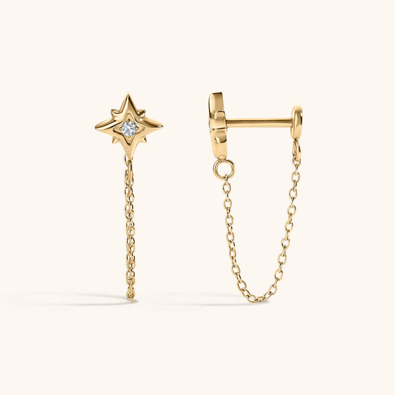 North Star Chain Nap Earrings