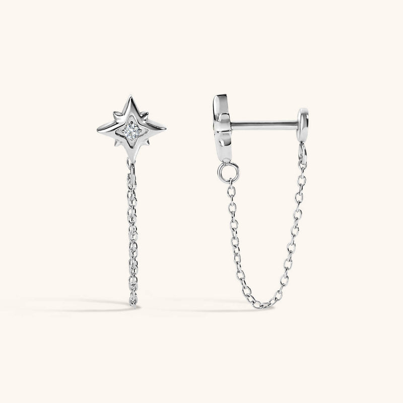North Star Chain Nap Earrings