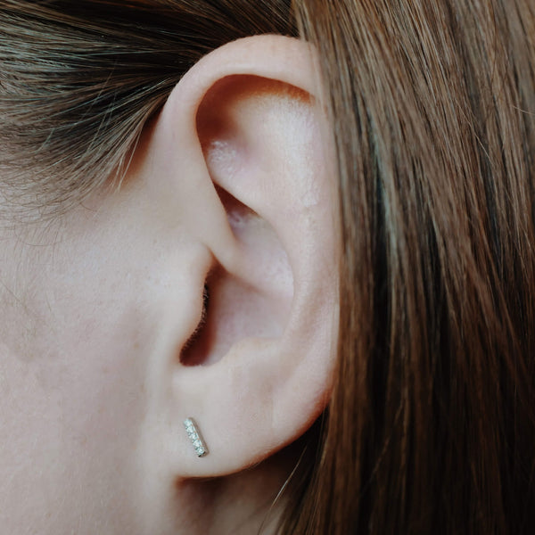 Pave Bar Nap Earrings