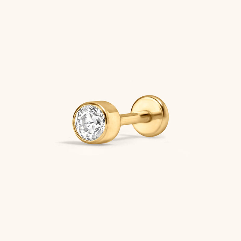 Tiny Crystal Push Pin Flat Back Earring