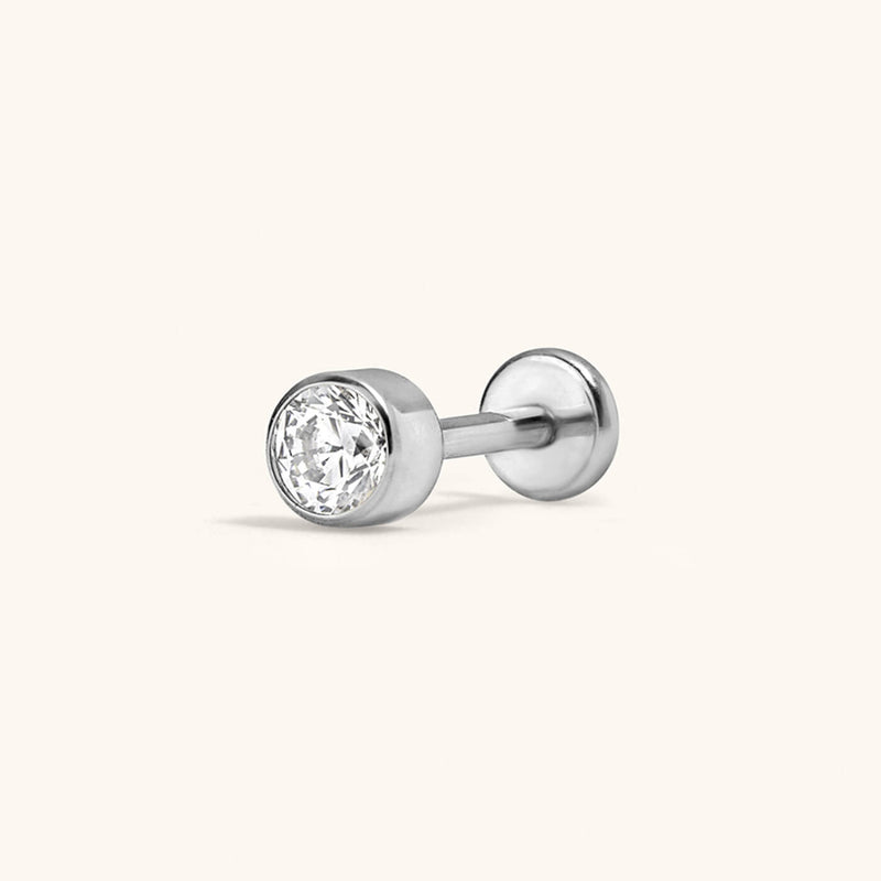 Tiny Crystal Push Pin Flat Back Earring