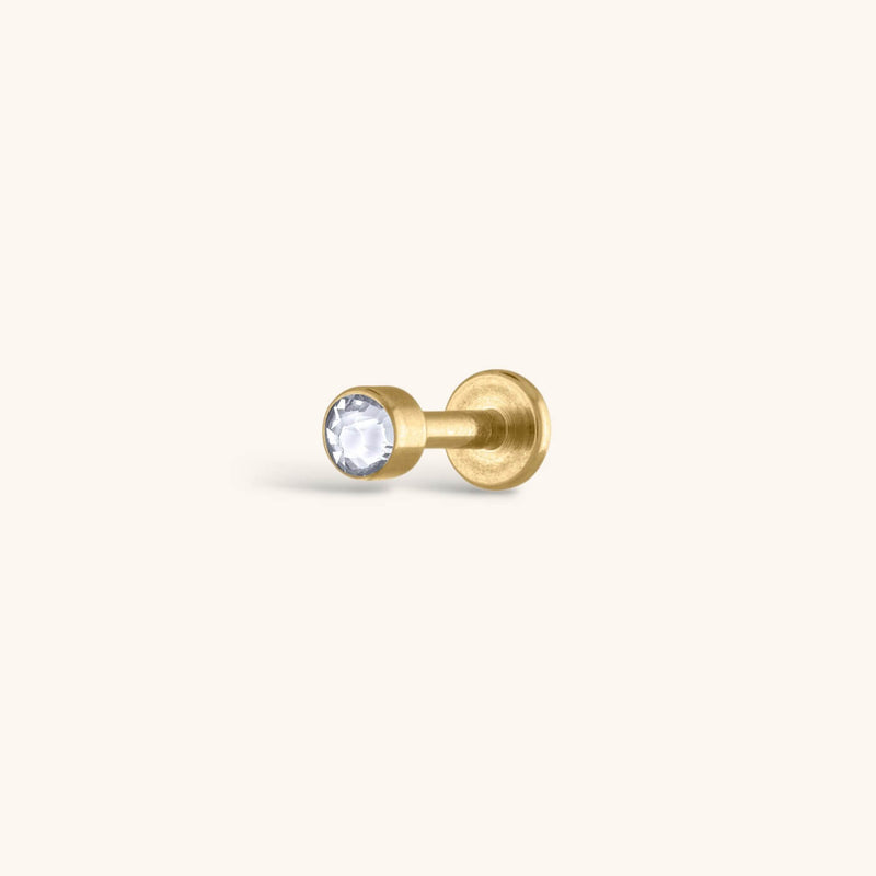 Tiny Crystal Threaded Flat Back Earring
