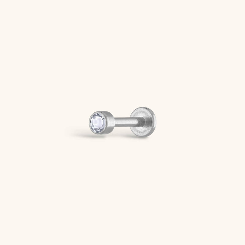 Tiny Crystal Threaded Flat Back Earring
