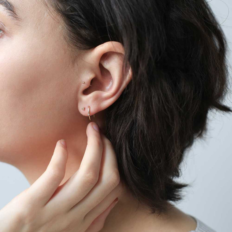 Shooting Star Open Hoop Earrings in Titanium