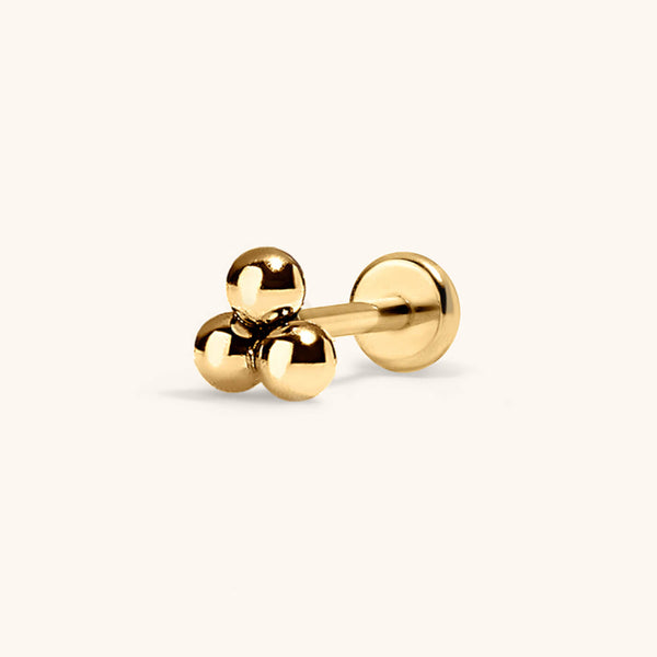Tiny Trinity Push Pin Flat Back Earring