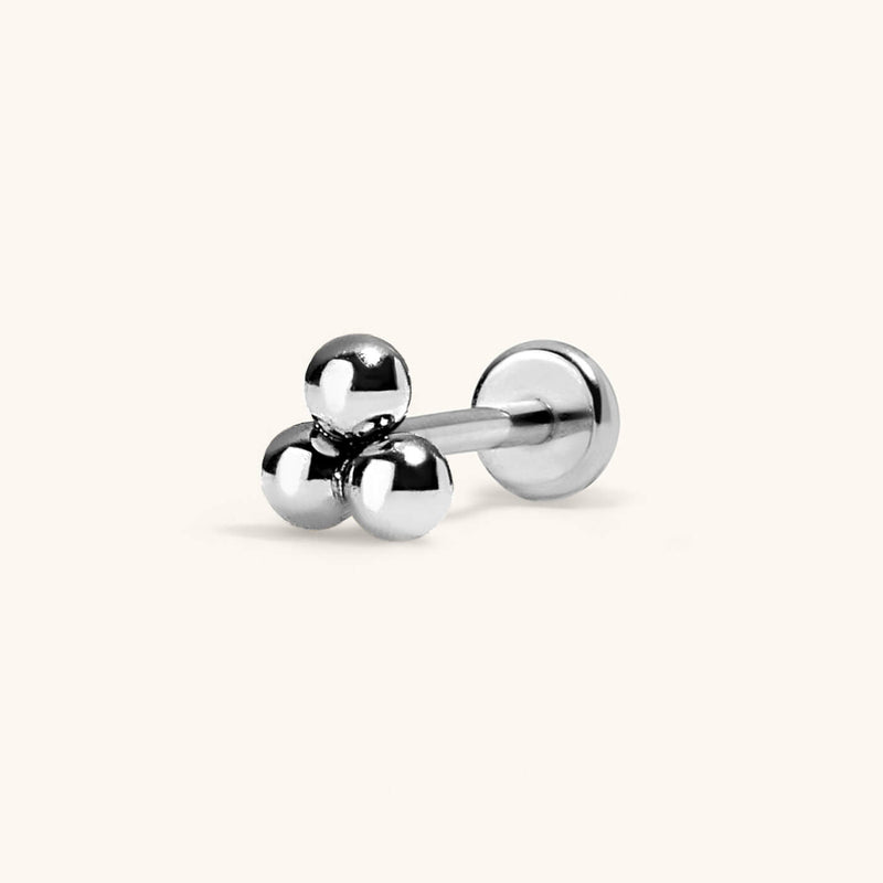 Tiny Trinity Push Pin Flat Back Earring