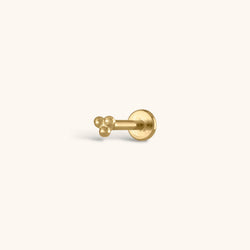 Tiny Trinity Threaded Flat Back Earring