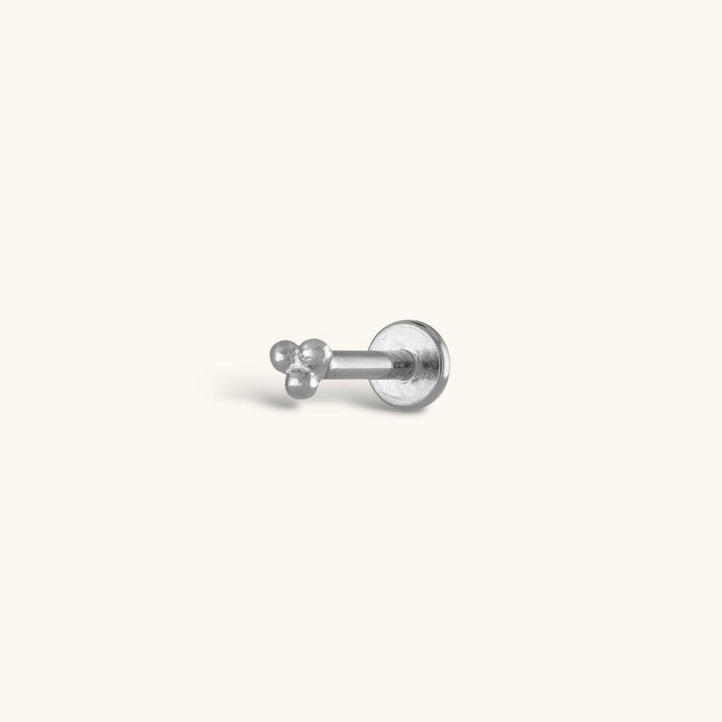 Tiny Trinity Threaded Flat Back Earring