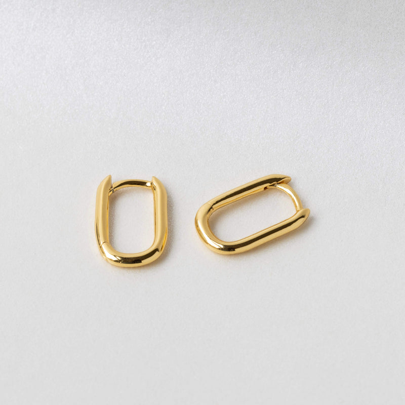 Baby Halo Oval Hoop Earrings in Titanium