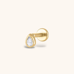 Tiny Dewdrop Threaded Flat Back Earring