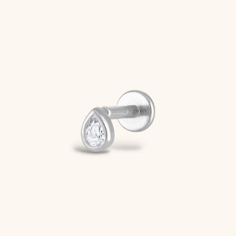 Tiny Dewdrop Threaded Flat Back Earring