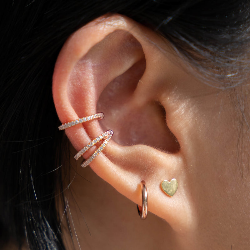 Classic Huggie Hoops in Titanium