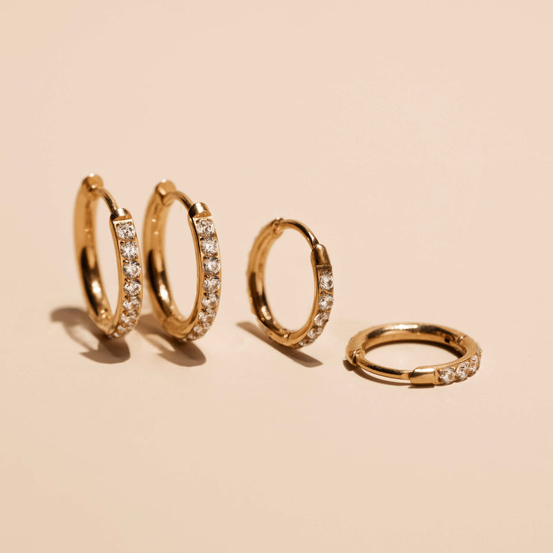 Mini Eternity Hoop Earrings in Titanium