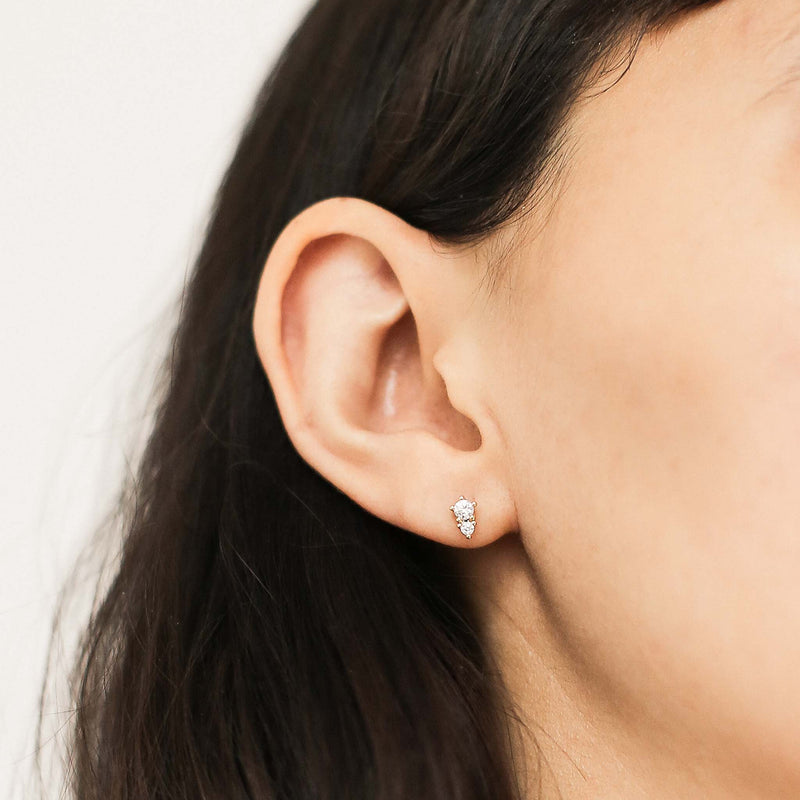 Gaia Crystal Studs in 14k Gold