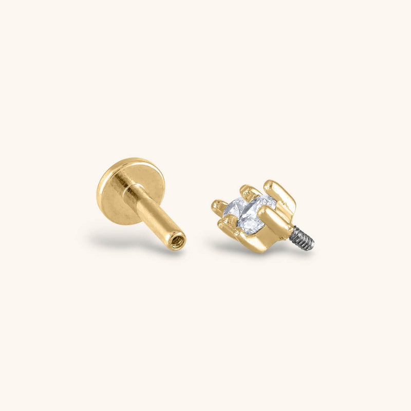 Gaia Threaded Flat Back Earring
