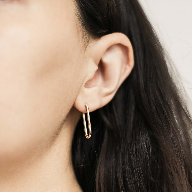 Halo Oval Hoop Earrings in Titanium