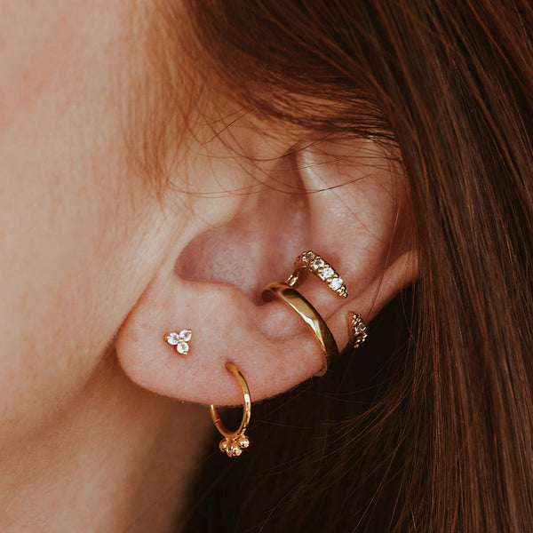 Mini Crystal Trinity Push Pin Flat Back Earring