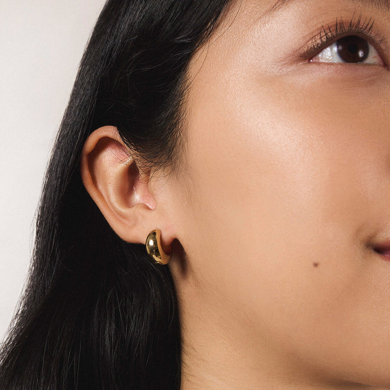 Dewdrop Huggie Hoops