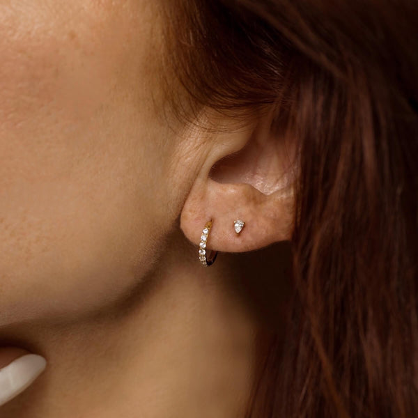 Mini Eternity Hoop Earrings in Titanium