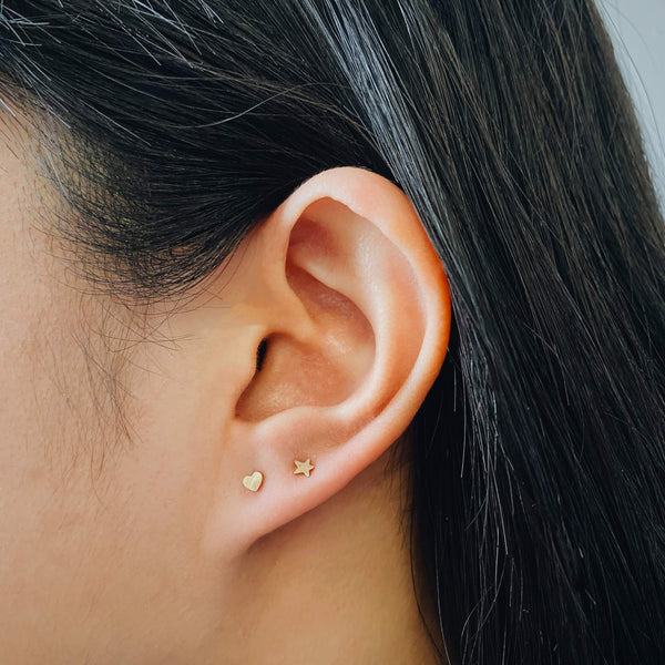 Classic Star Push Pin Flat Back Earring
