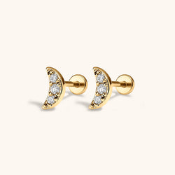 Pave Moon Nap Earrings