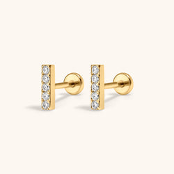Pave Bar Nap Earrings