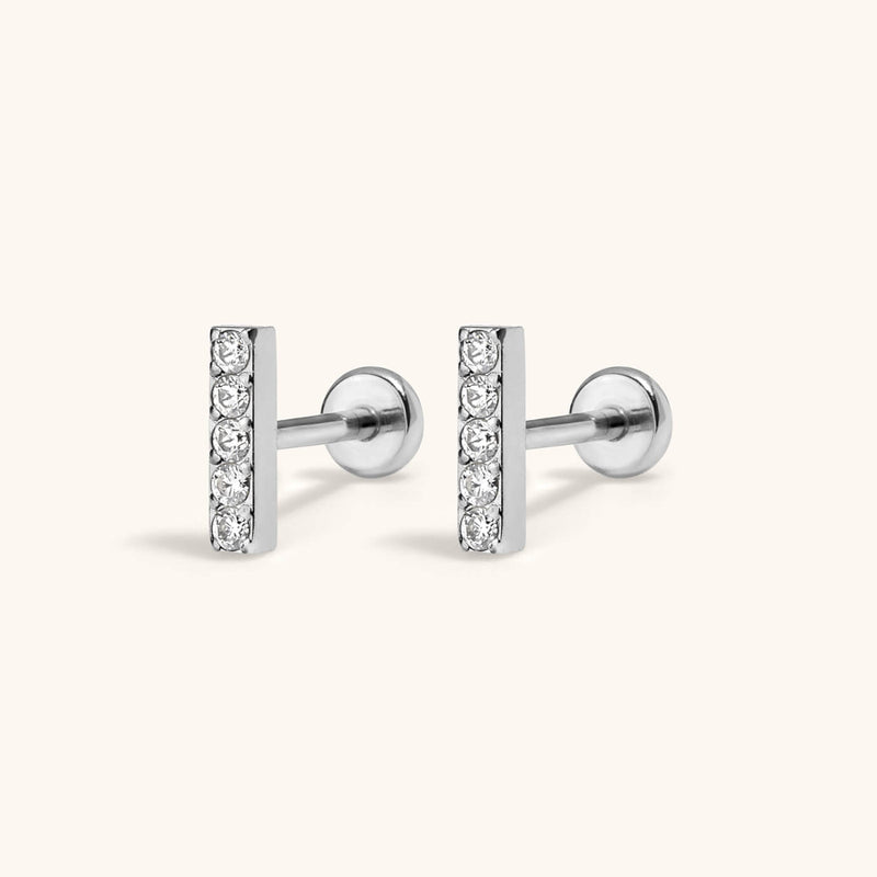 Pave Bar Nap Earrings