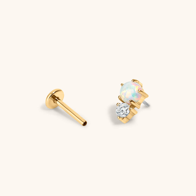 Wish and Hope Opal Push Pin Flat Back Earring
