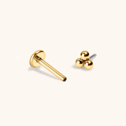 Tiny Trinity Push Pin Flat Back Earring