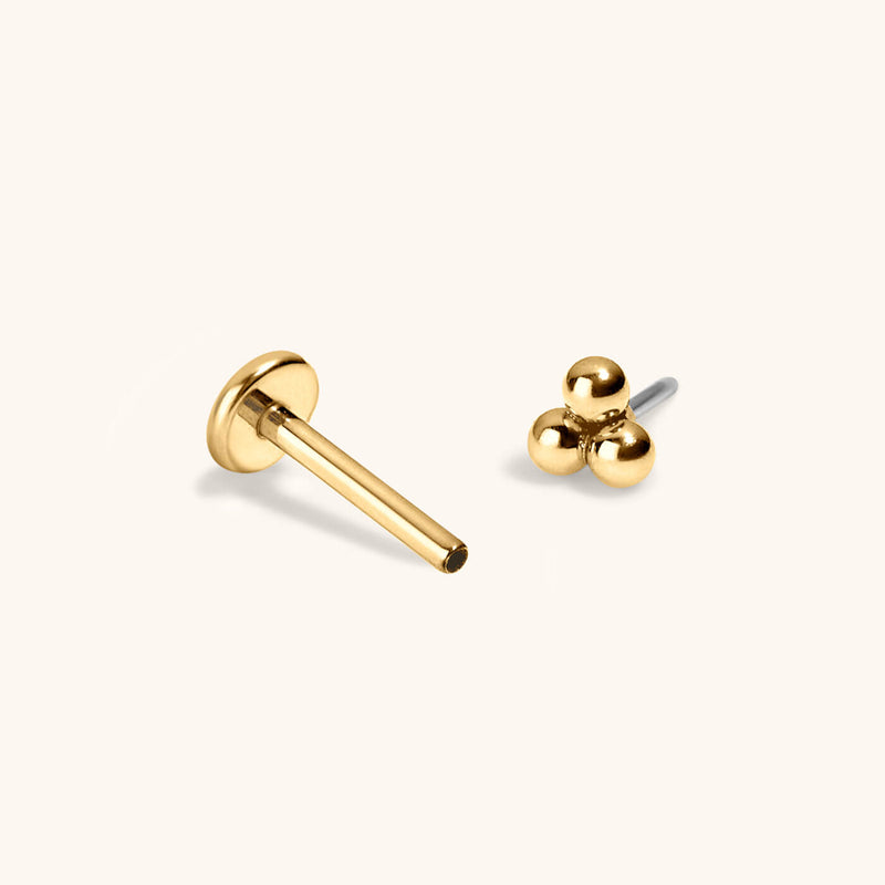 Tiny Trinity Push Pin Flat Back Earring