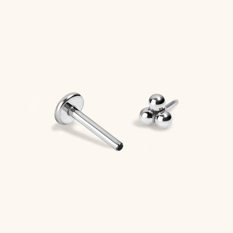 Tiny Trinity Push Pin Flat Back Earring