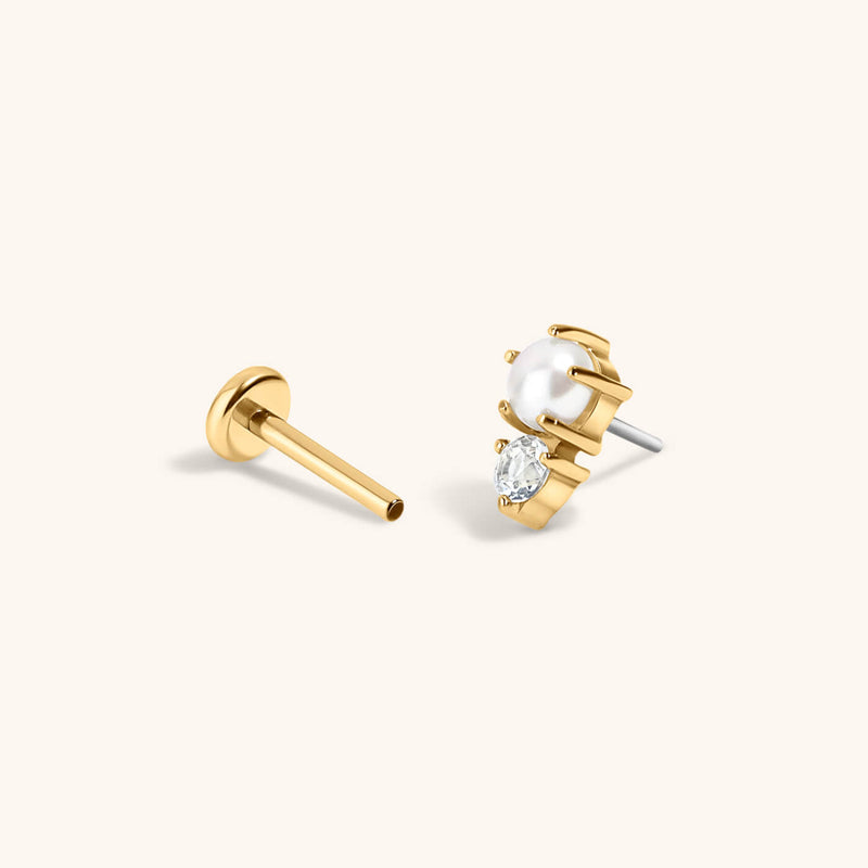Pearl and White Topaz Nap Earrings