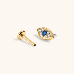 Evil Eye Push Pin Flat Back Earring