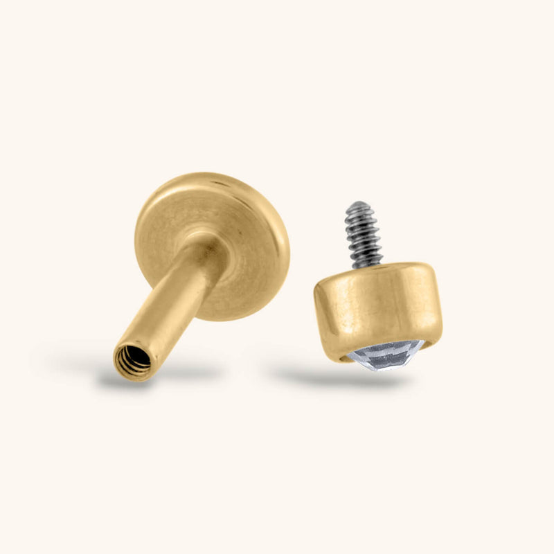 Tiny Crystal Threaded Flat Back Earring