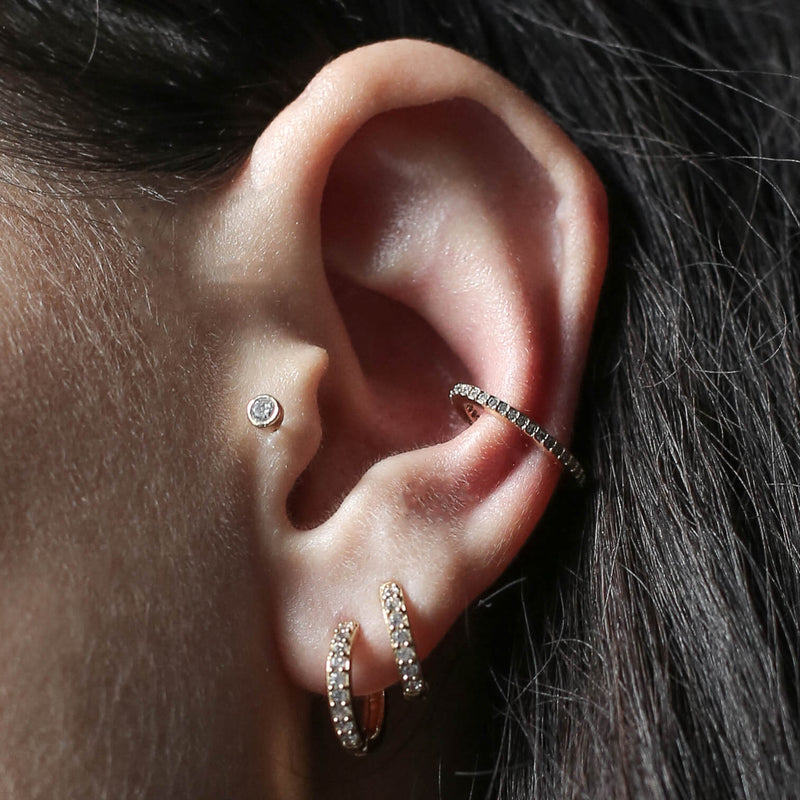 Tiny Crystal Push Pin Flat Back Earring